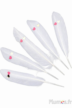 Gans mit Herzen - 12-17 cm - weiss-creme